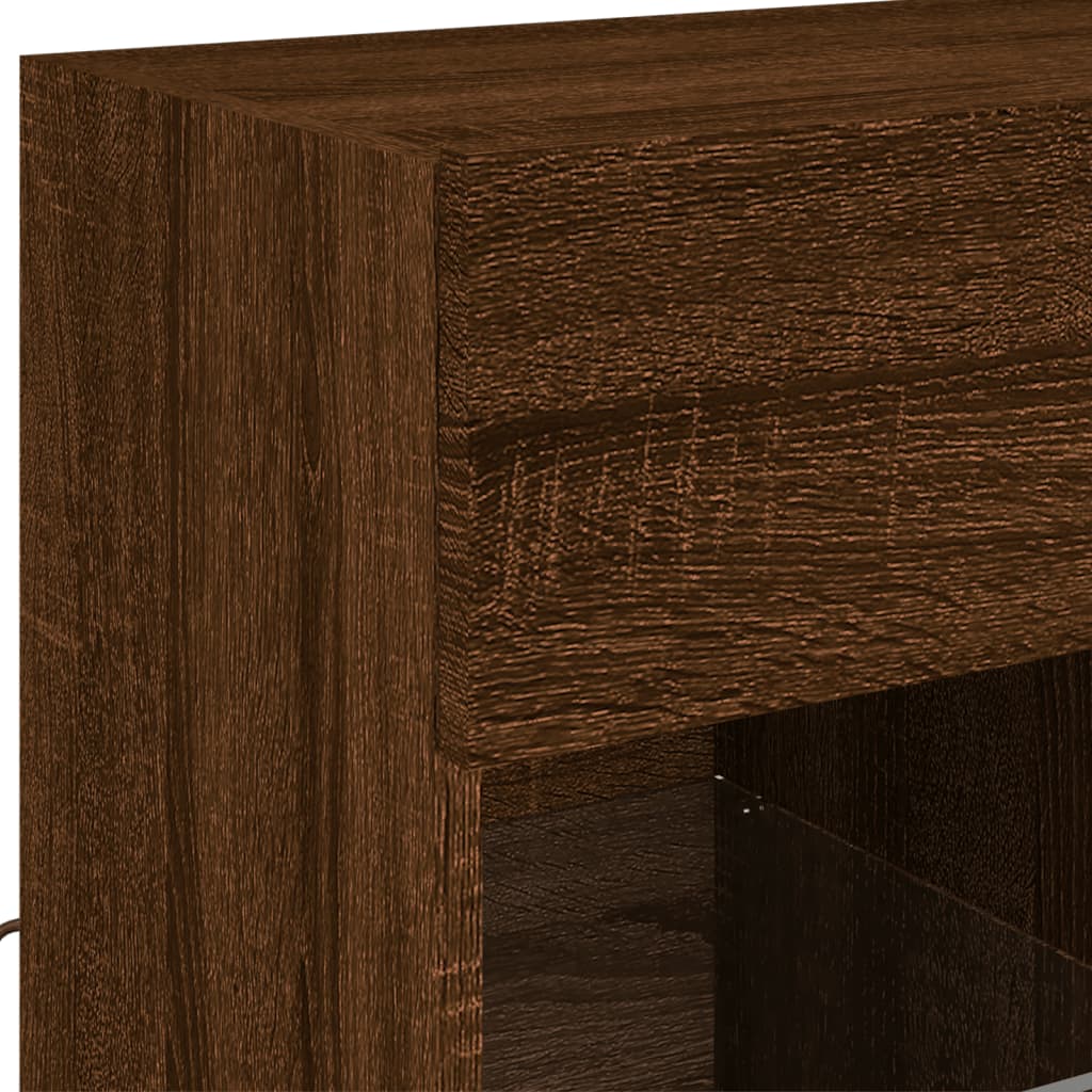 Meuble TV mural avec lumières LED chêne marron 58,5x30x60,5 cm - XIOS