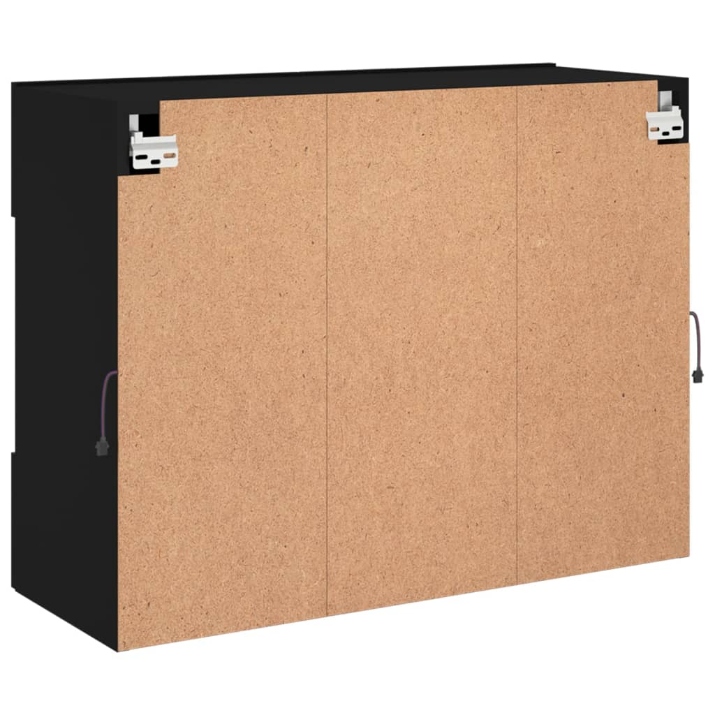Meuble TV mural avec lumières LED noir 78,5x30x60,5 cm Meubles TV vidaXL   