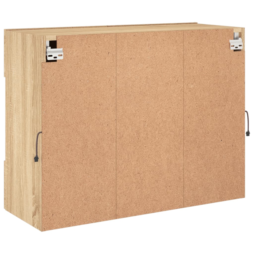 Meuble TV mural avec lumières LED chêne sonoma 78,5x30x60,5 cm Meubles TV vidaXL   