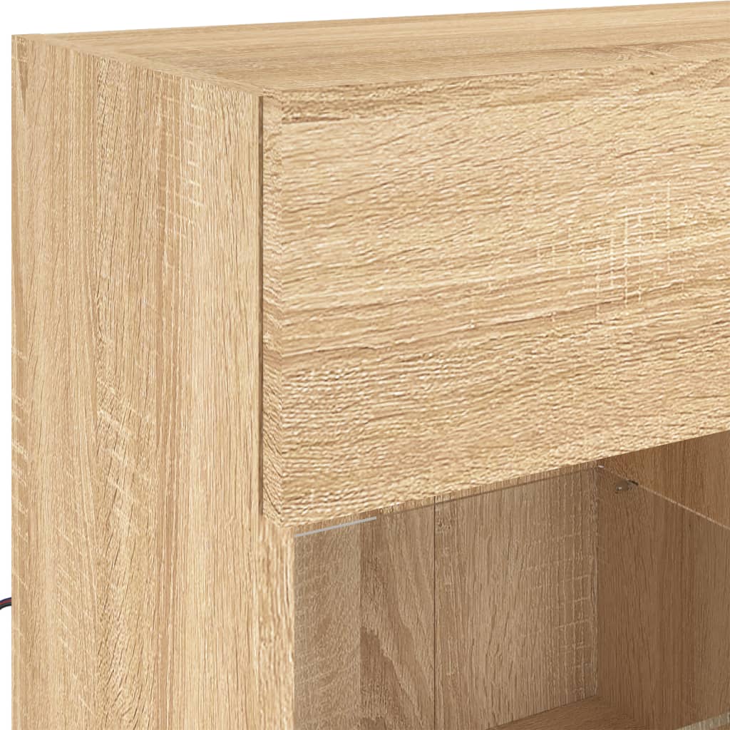Meuble TV mural avec lumières LED chêne sonoma 78,5x30x60,5 cm Meubles TV vidaXL   
