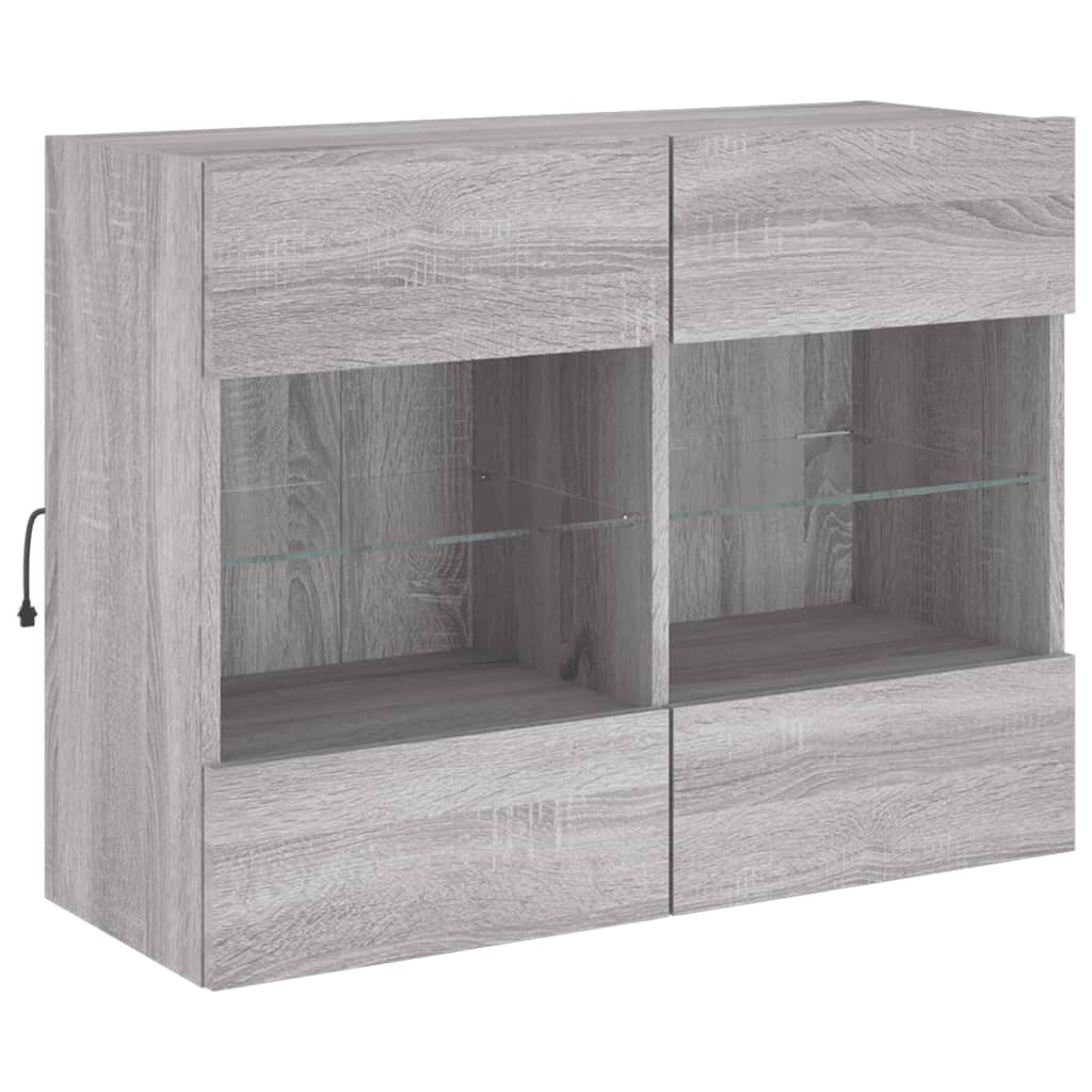Meuble TV mural avec lumières LED sonoma gris 78,5x30x60,5 cm - XIOS