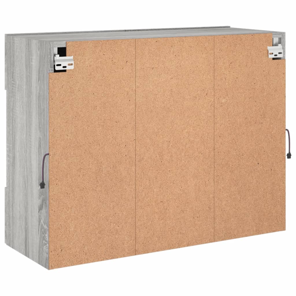 Meuble TV mural avec lumières LED sonoma gris 78,5x30x60,5 cm Meubles TV vidaXL   