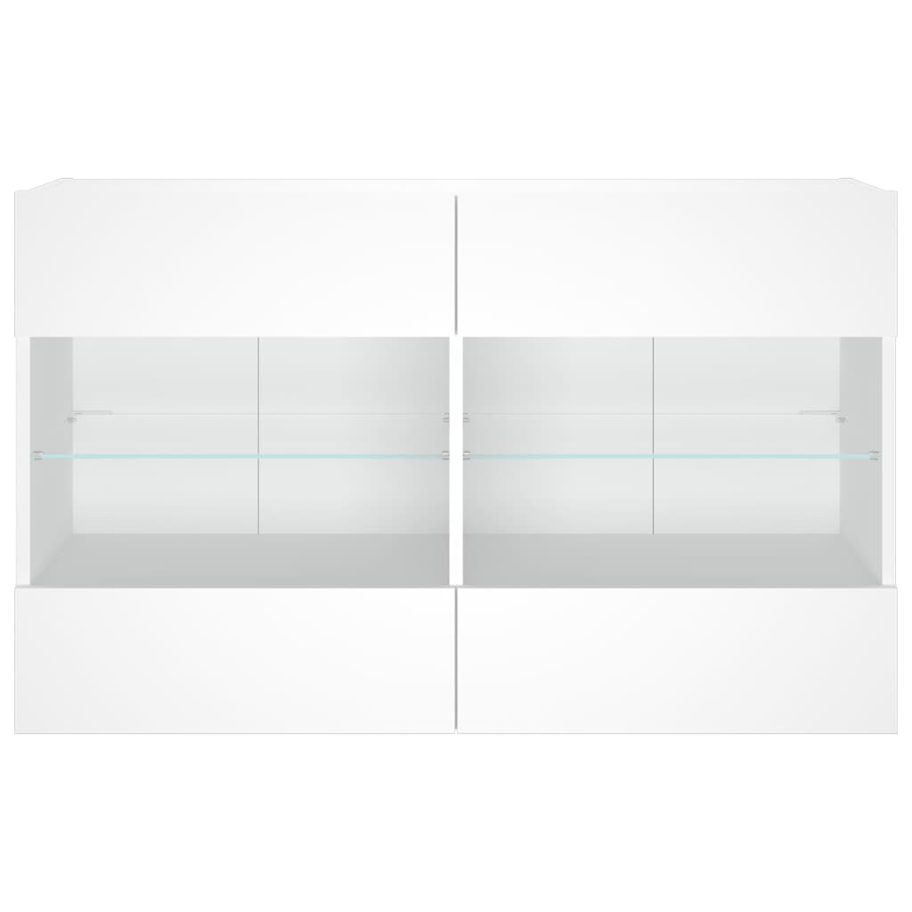 Meuble TV mural avec lumières LED blanc 98,5x30x60,5 cm - XIOS