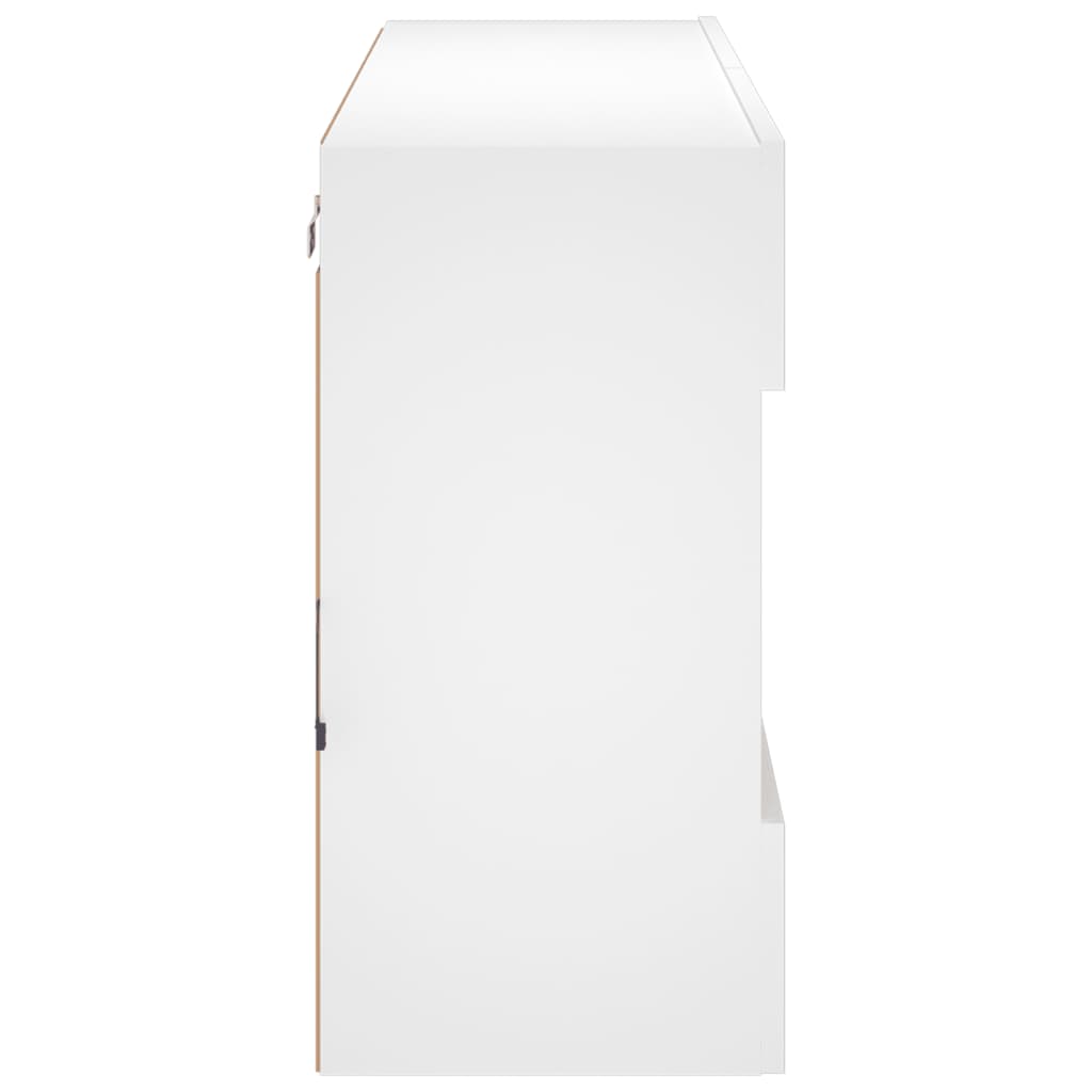 Meuble TV mural avec lumières LED blanc 98,5x30x60,5 cm - XIOS