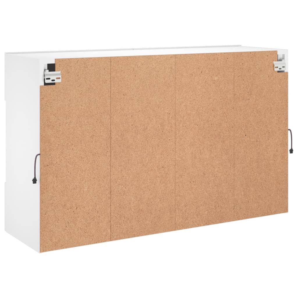Meuble TV mural avec lumières LED blanc 98,5x30x60,5 cm - XIOS