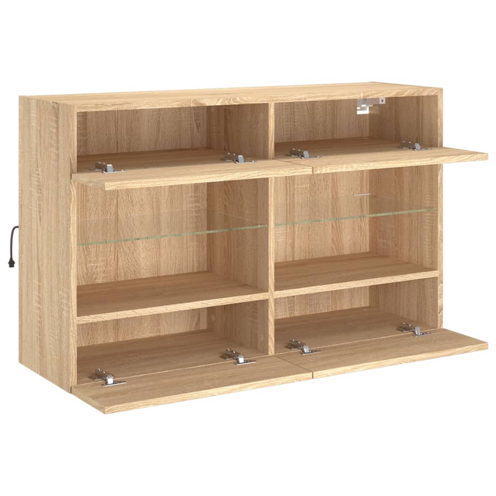 Meuble TV mural avec lumières LED chêne sonoma 98,5x30x60,5 cm - XIOS