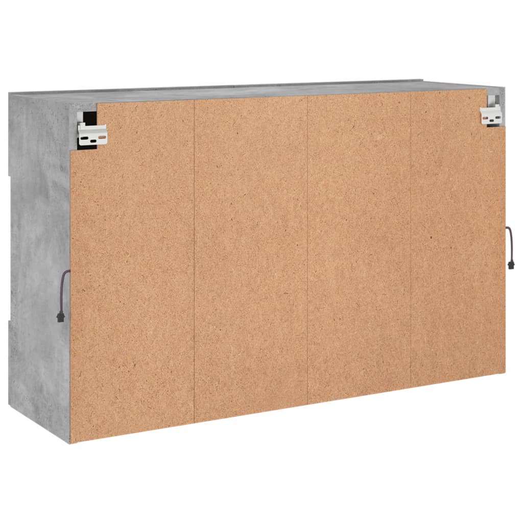 Meuble TV mural avec lumières LED gris béton 98,5x30x60,5 cm - XIOS