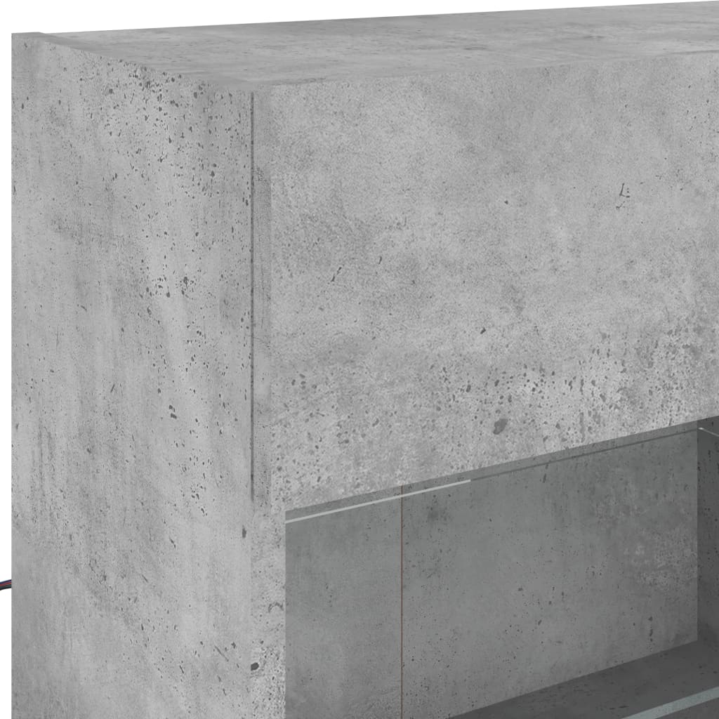 Meuble TV mural avec lumières LED gris béton 98,5x30x60,5 cm - XIOS