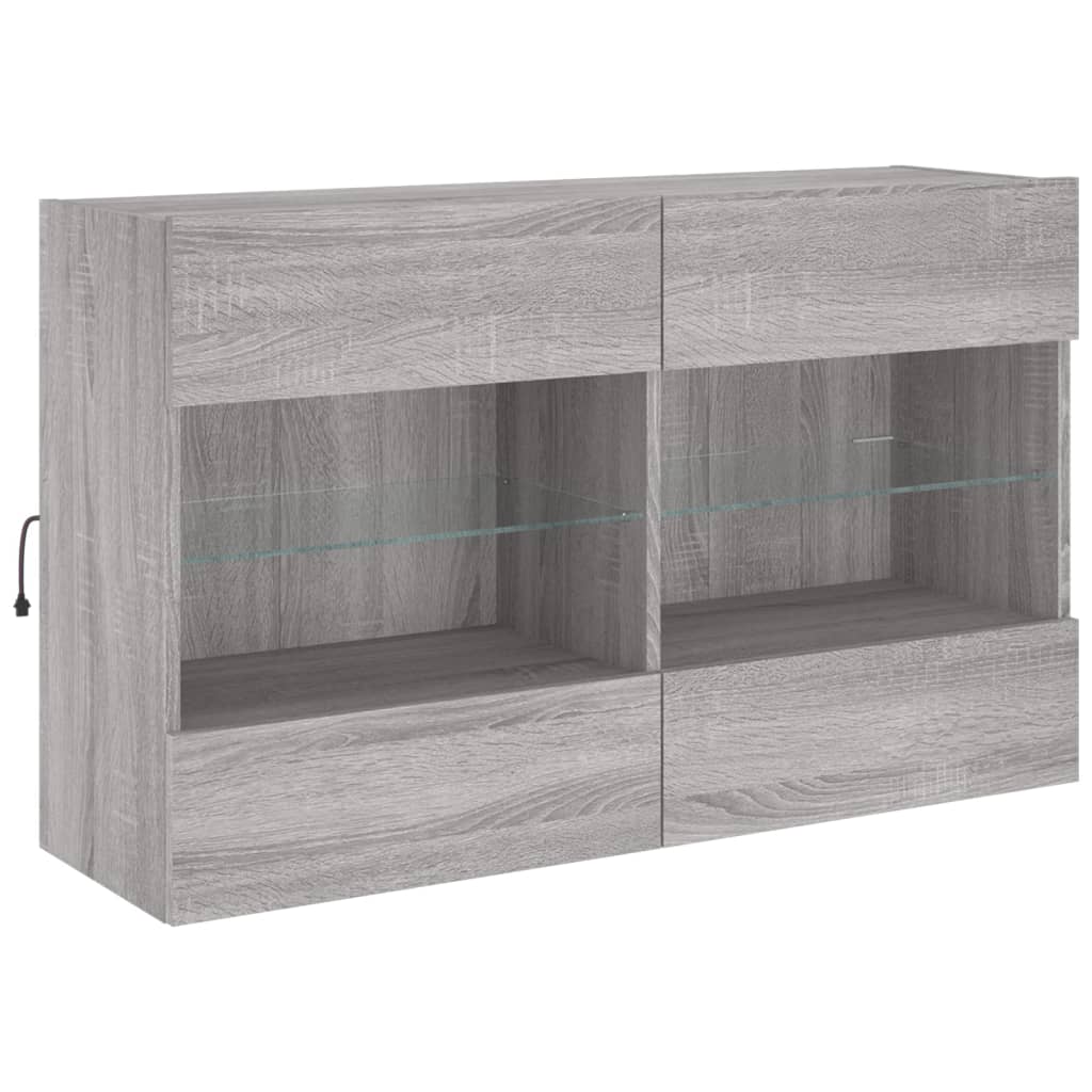 Meuble TV mural avec lumières LED sonoma gris 98,5x30x60,5 cm - XIOS