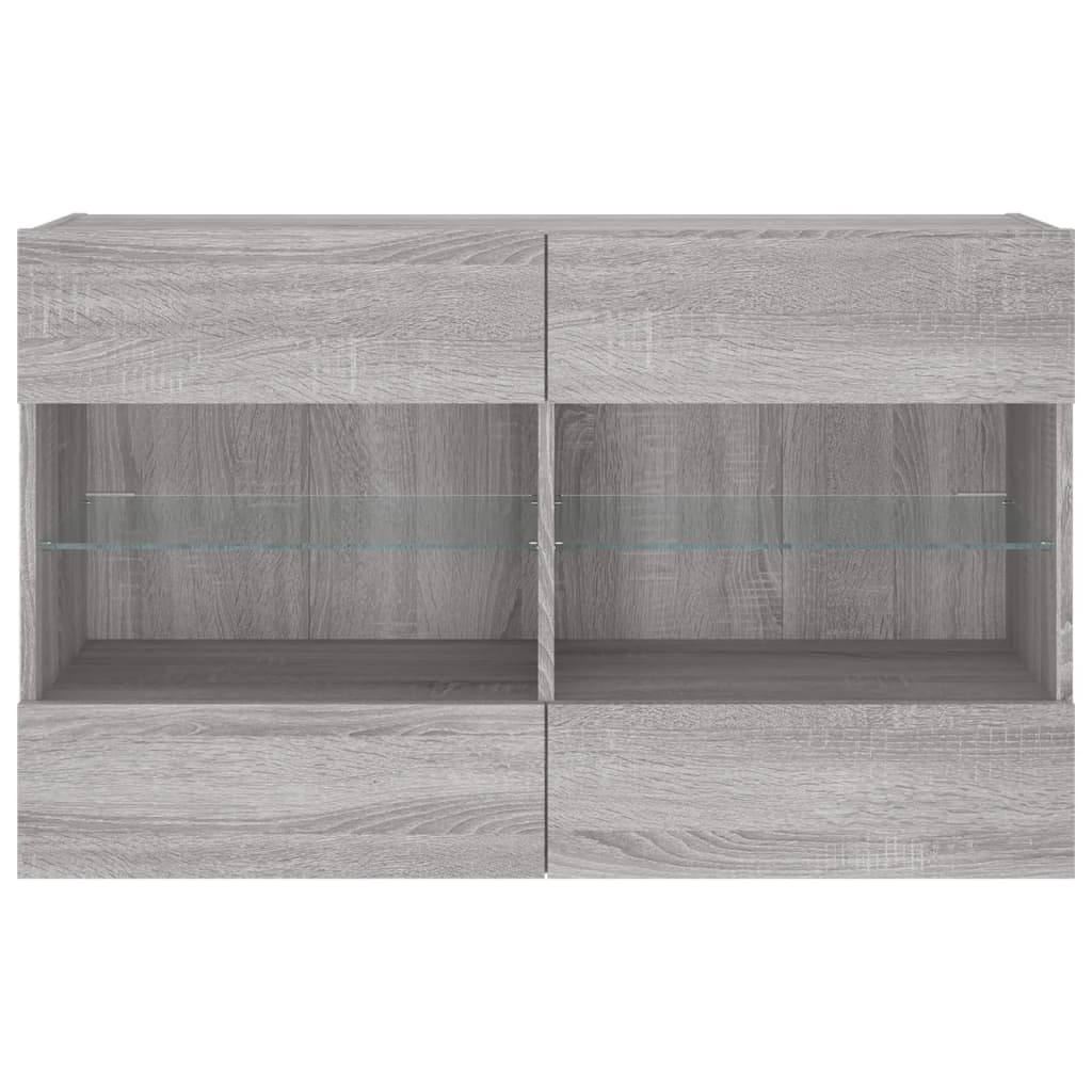 Meuble TV mural avec lumières LED sonoma gris 98,5x30x60,5 cm - XIOS
