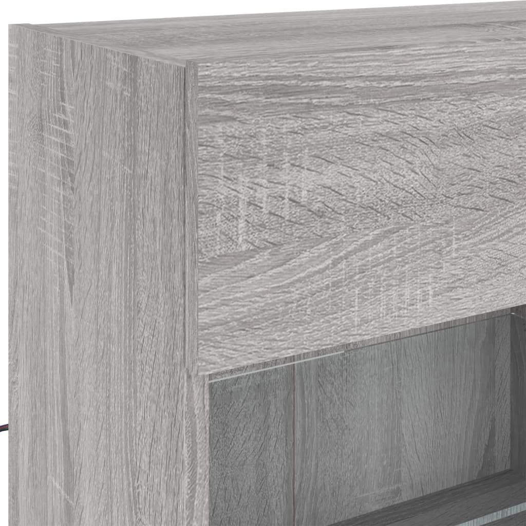 Meuble TV mural avec lumières LED sonoma gris 98,5x30x60,5 cm - XIOS