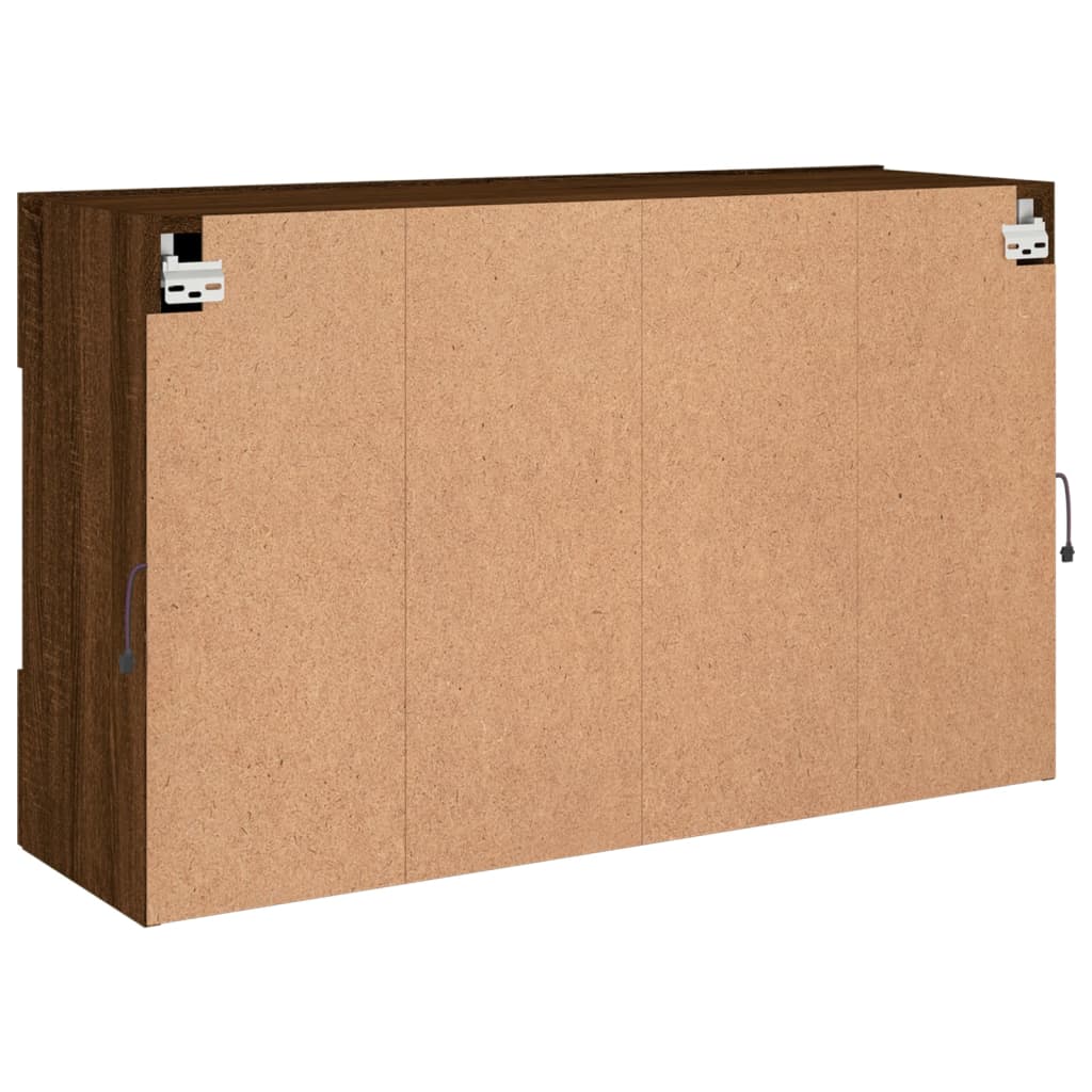 Meuble TV mural avec lumières LED chêne marron 98,5x30x60,5 cm - XIOS