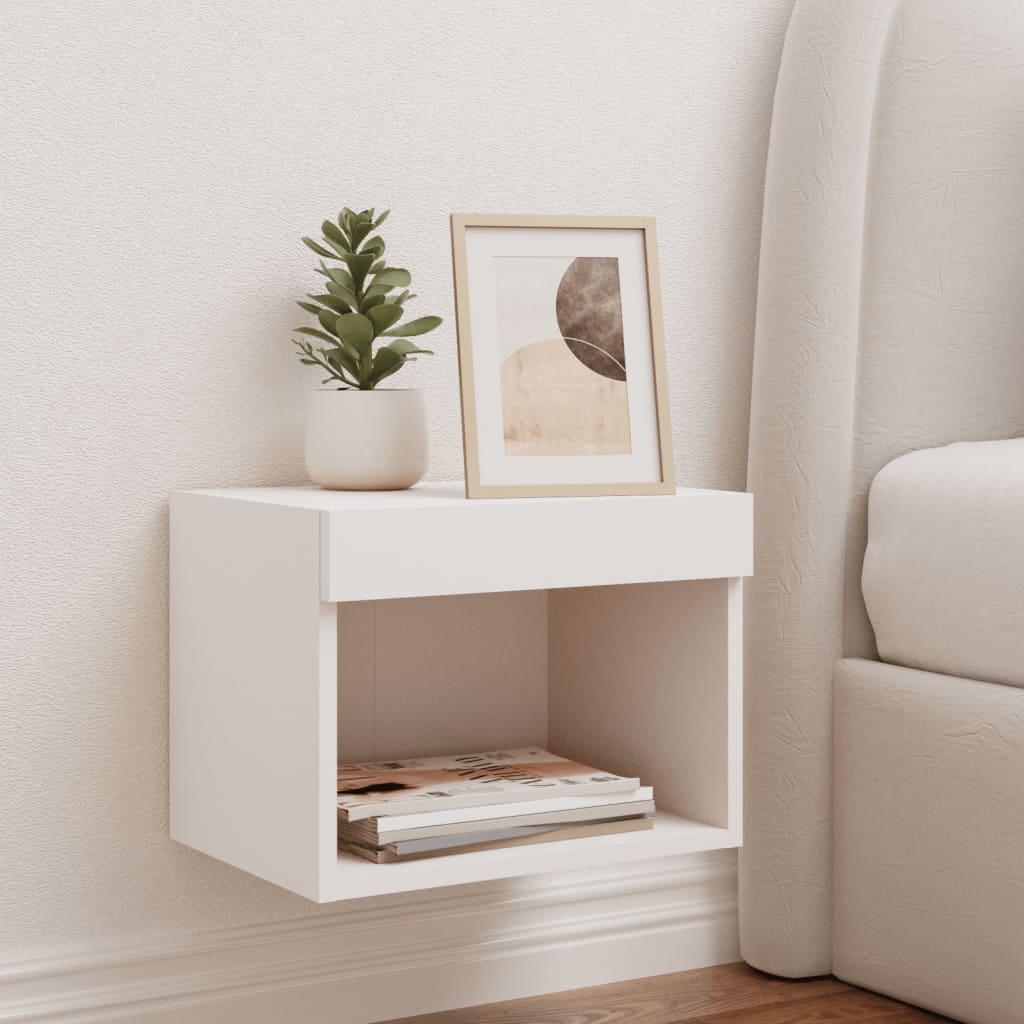 Table de chevet murale avec lumières LED blanc - XIOS