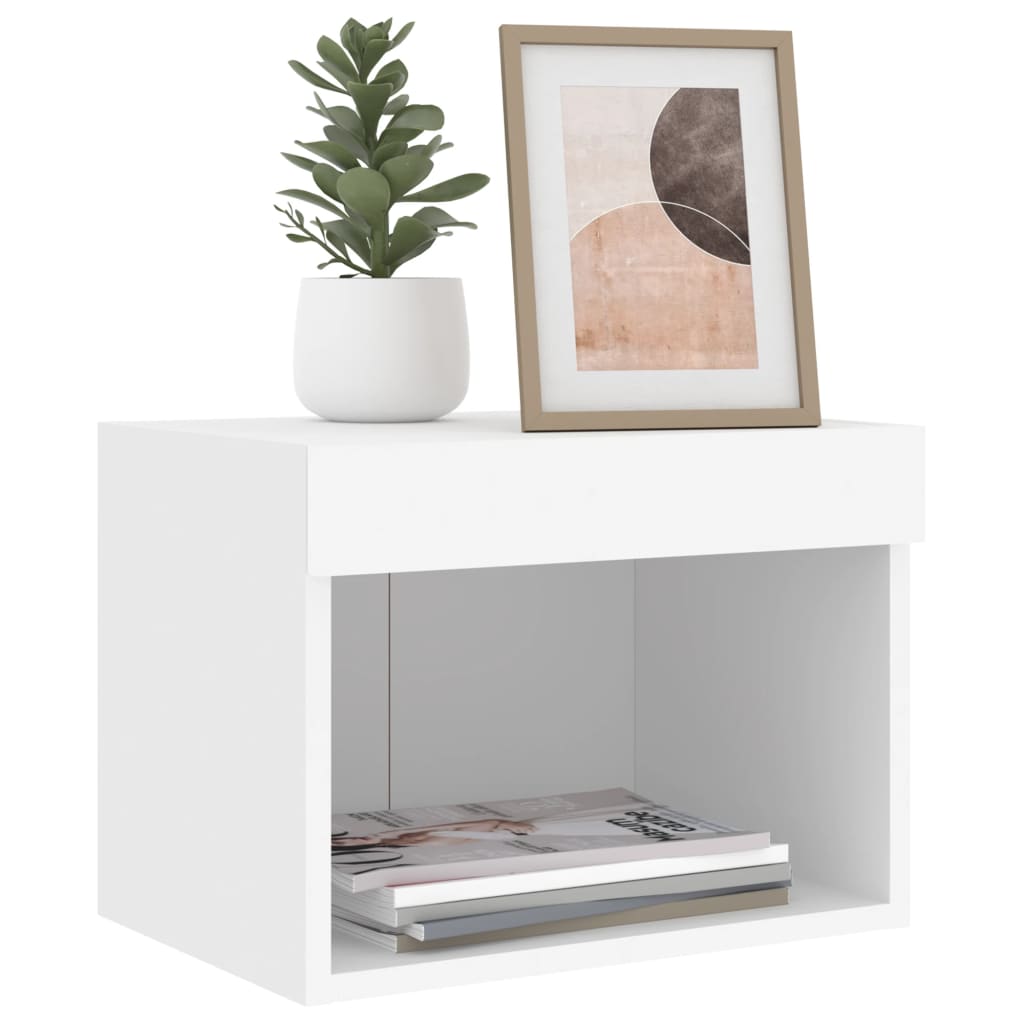 Table de chevet murale avec lumières LED blanc - XIOS