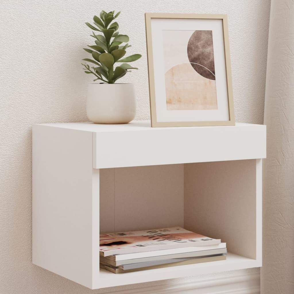 Table de chevet murale avec lumières LED blanc - XIOS