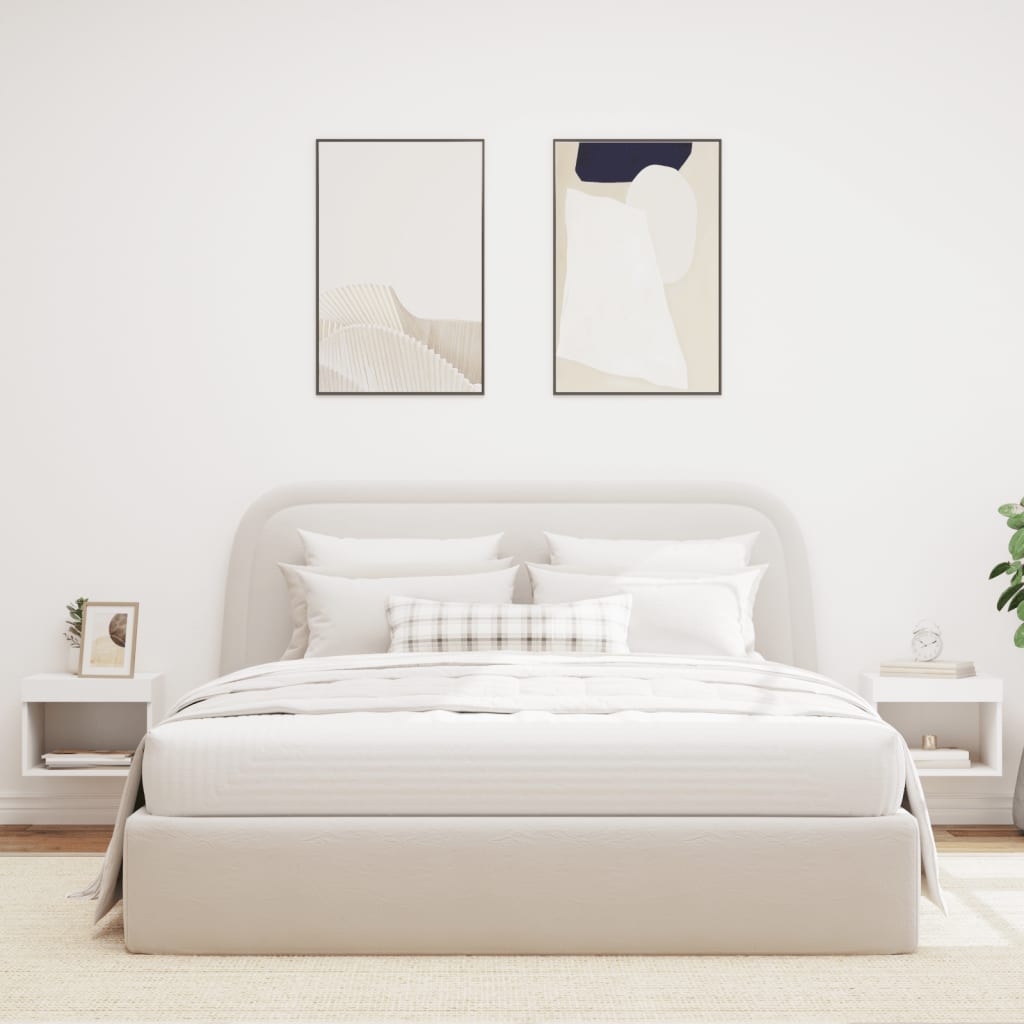 Tables de chevet murales avec lumières LED 2 pcs blanc - XIOS