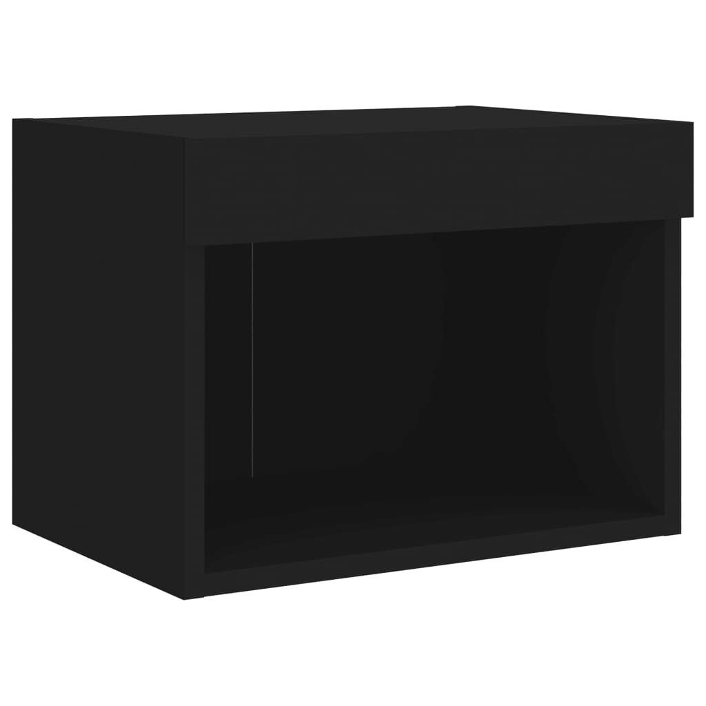 Table de chevet murale avec lumières LED noir - XIOS