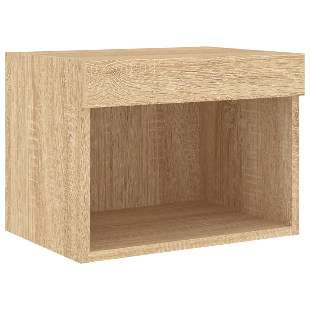 Table de chevet murale avec lumières LED chêne sonoma - XIOS