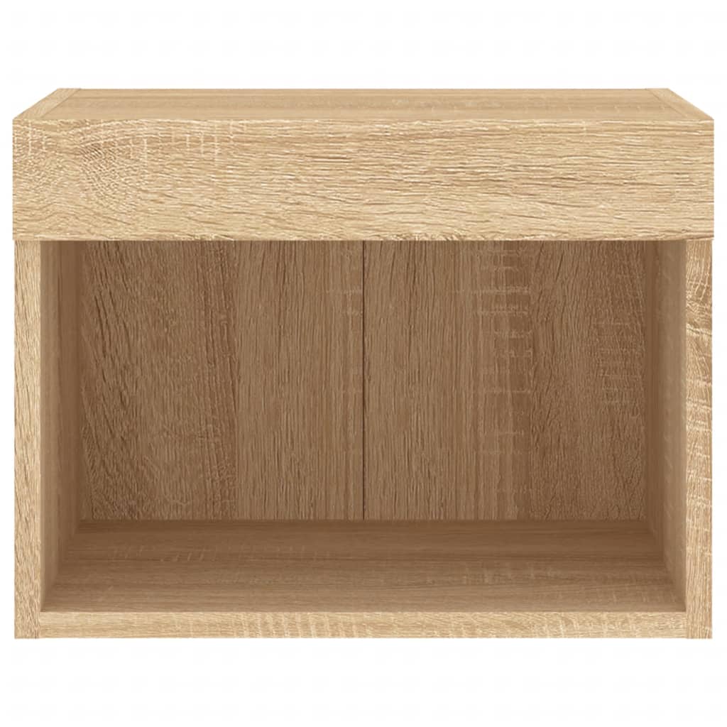 Table de chevet murale avec lumières LED chêne sonoma - XIOS