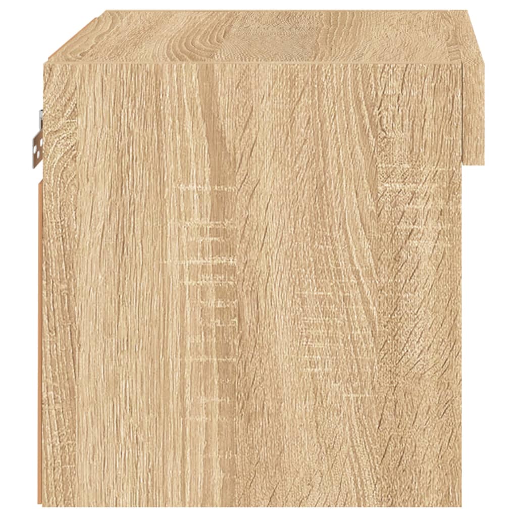 Table de chevet murale avec lumières LED chêne sonoma - XIOS