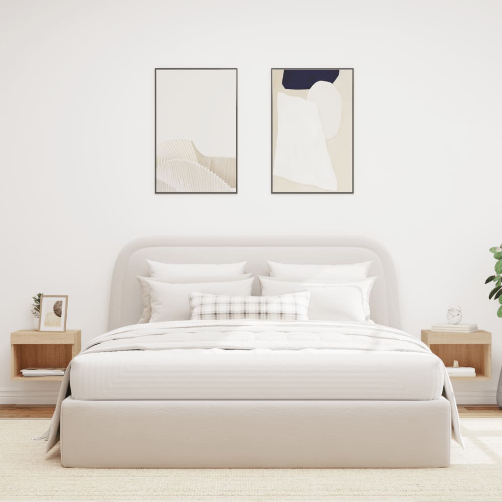 Tables de chevet murales avec lumières LED 2 pcs chêne sonoma - XIOS