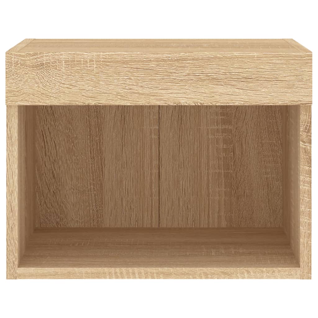 Tables de chevet murales avec lumières LED 2 pcs chêne sonoma - XIOS