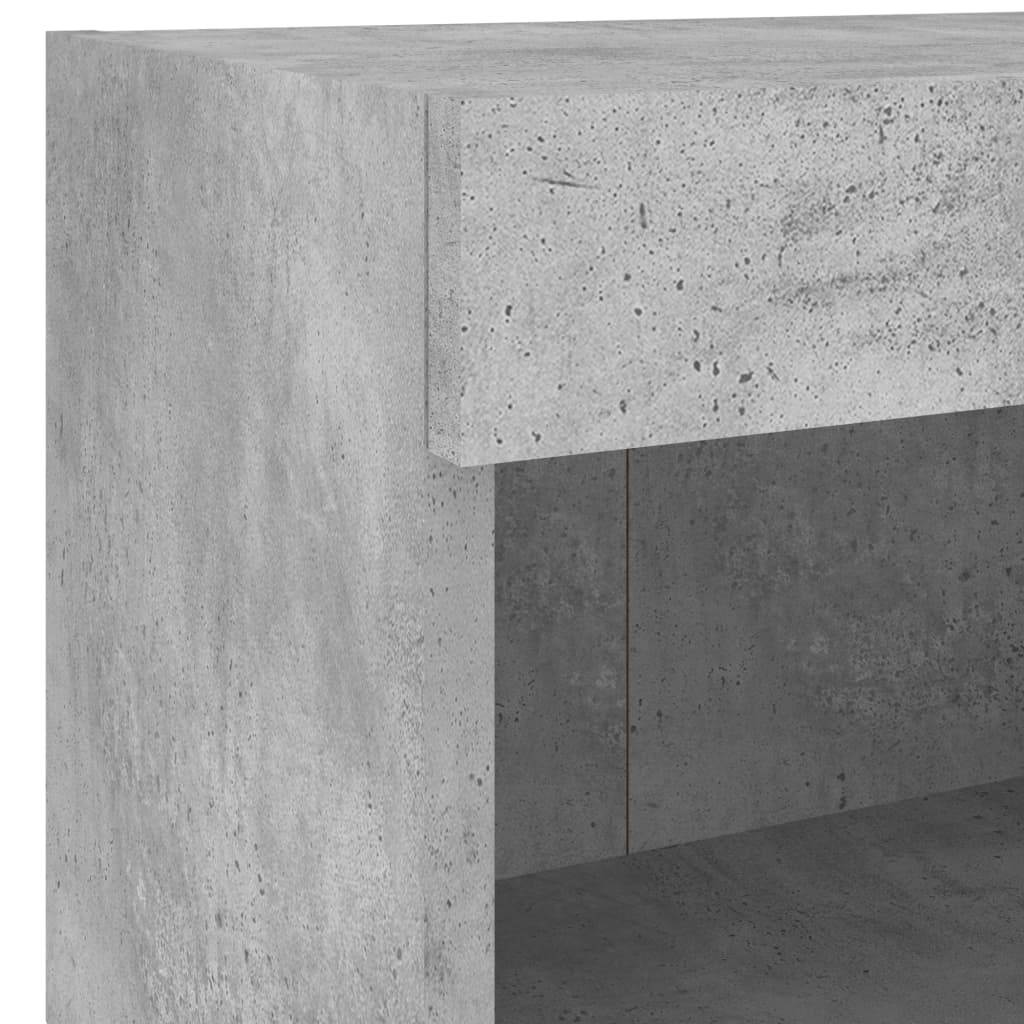 Table de chevet murale avec lumières LED gris béton - XIOS
