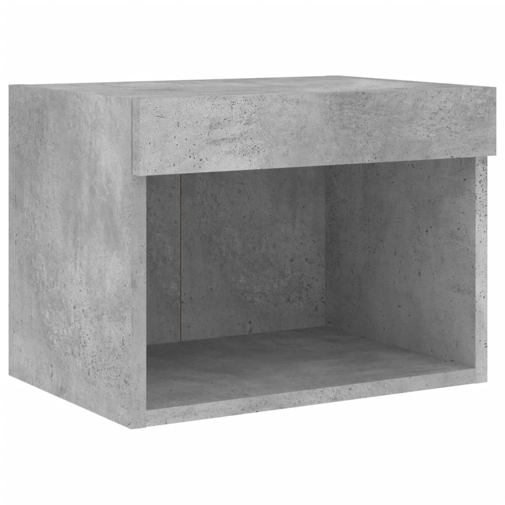 Tables de chevet murales avec lumières LED 2 pcs gris béton - XIOS