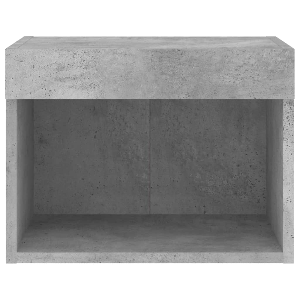 Tables de chevet murales avec lumières LED 2 pcs gris béton - XIOS