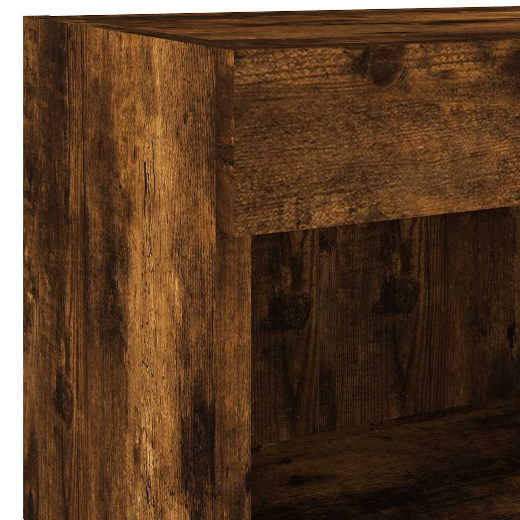 Table de chevet murale avec lumières LED chêne fumé - XIOS