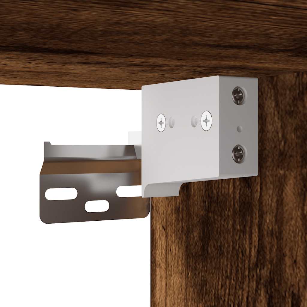 Table de chevet murale avec lumières LED chêne fumé - XIOS