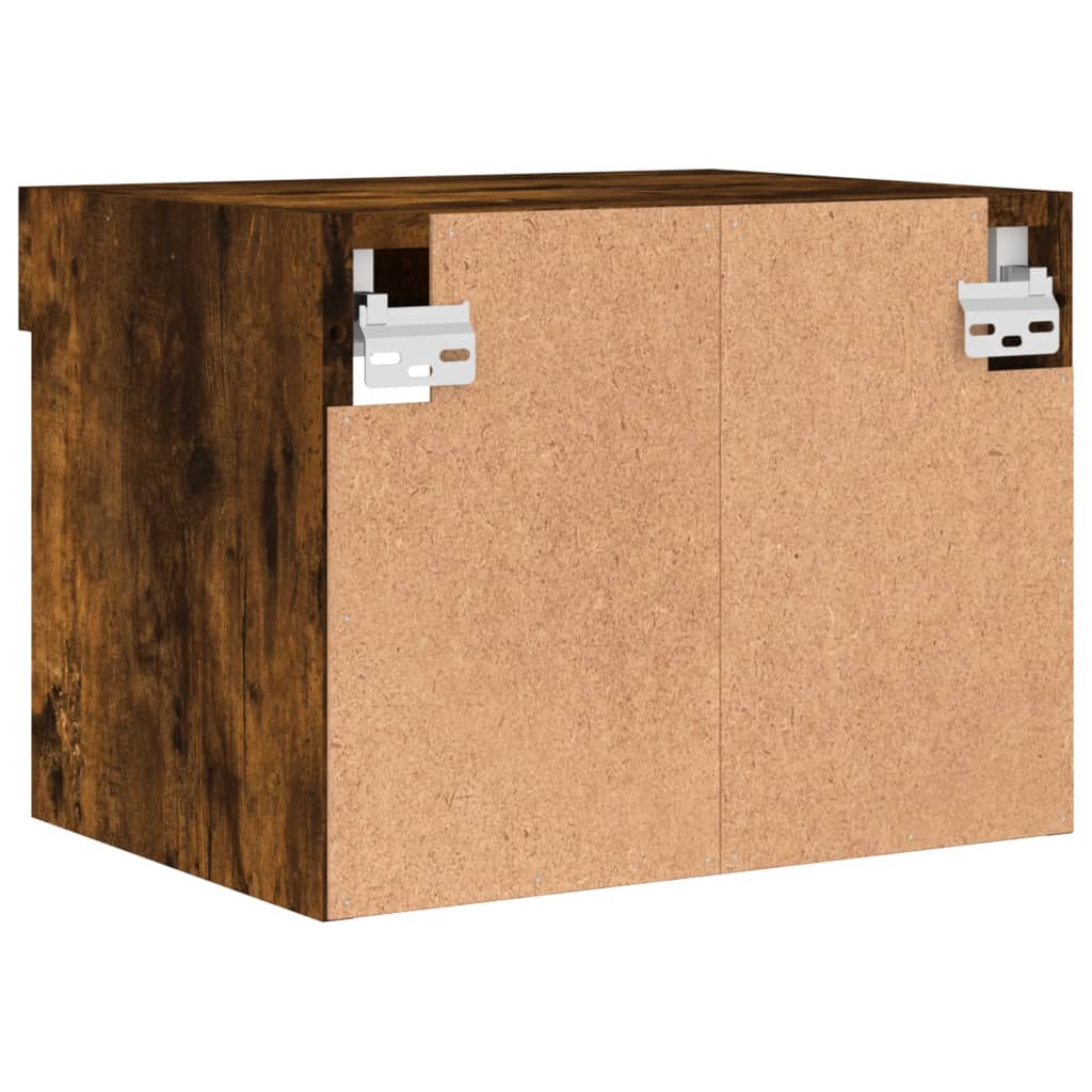 Tables de chevet murales avec lumières LED 2 pcs chêne fumé - XIOS