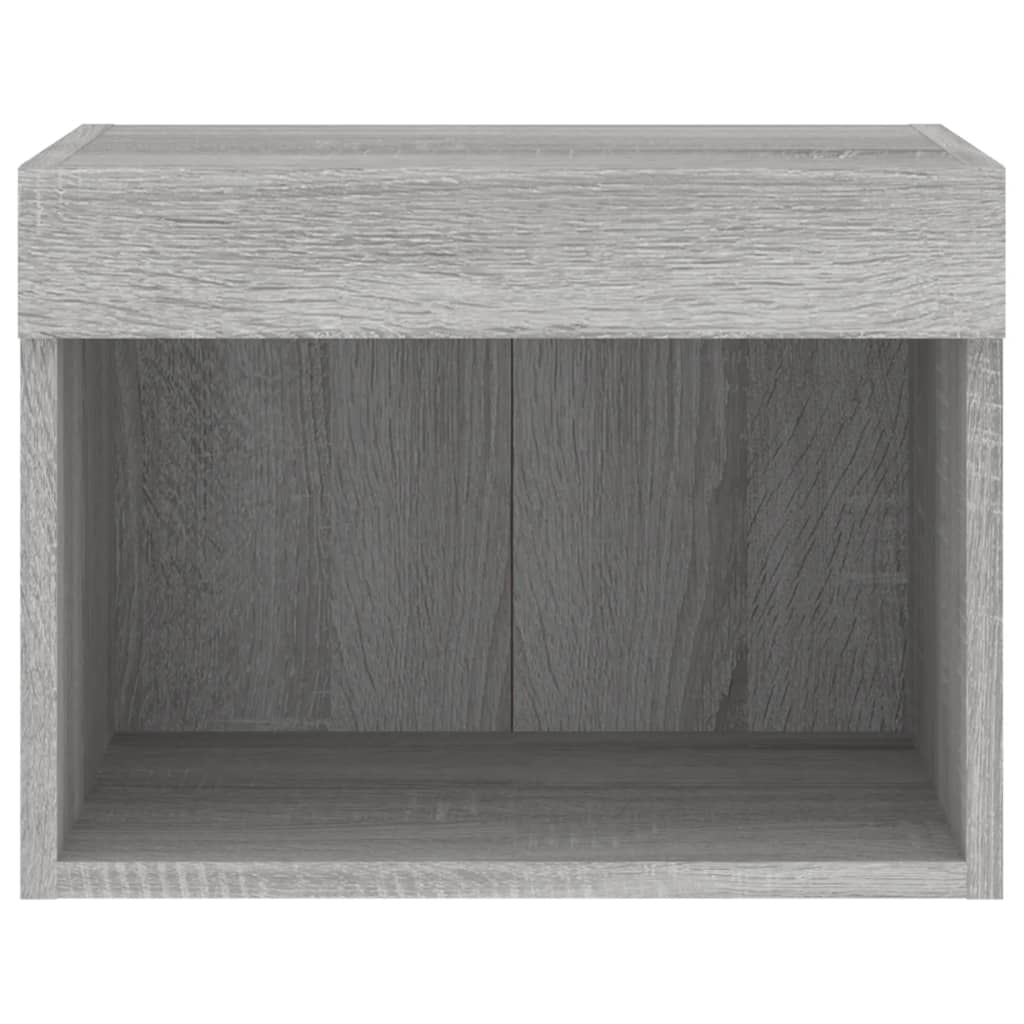 Table de chevet murale avec lumières LED sonoma gris - XIOS