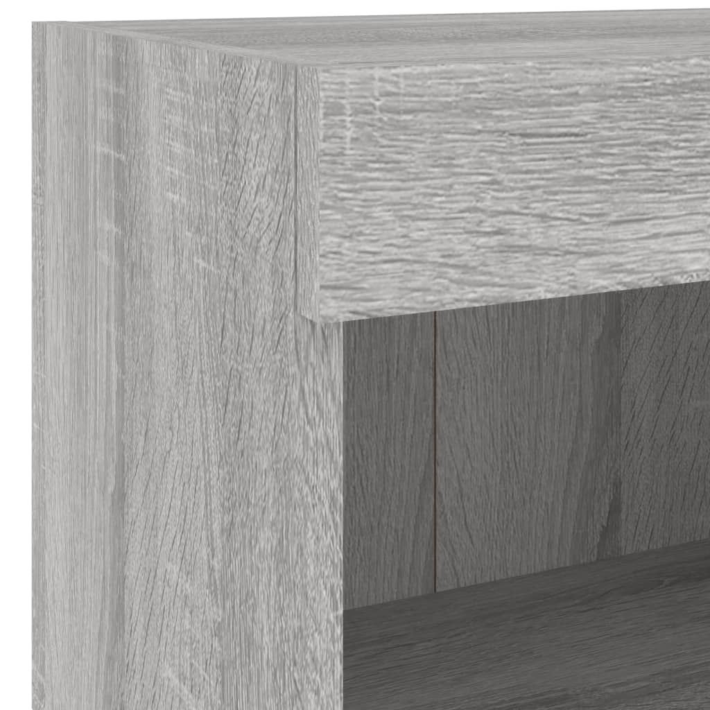 Table de chevet murale avec lumières LED sonoma gris - XIOS