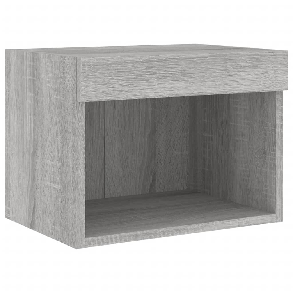 Tables de chevet murales avec lumières LED 2 pcs sonoma gris - XIOS