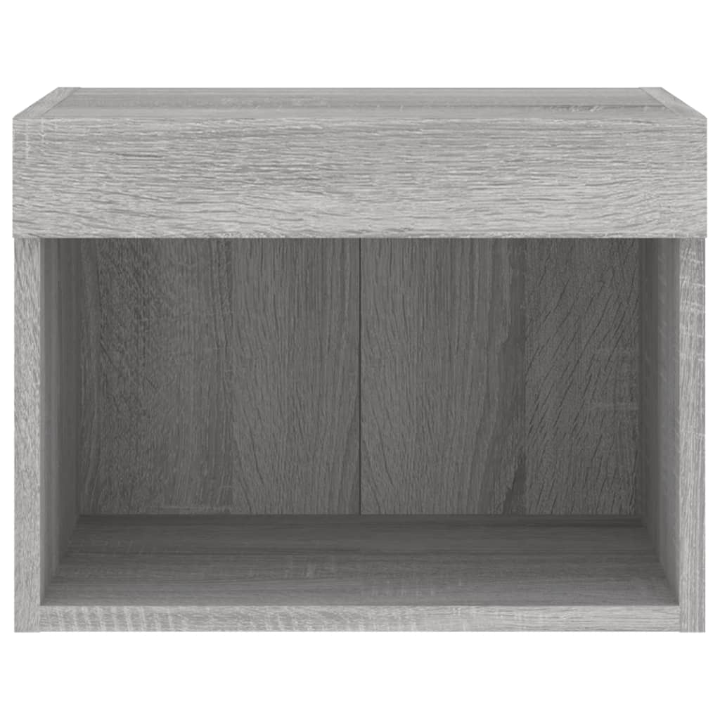 Tables de chevet murales avec lumières LED 2 pcs sonoma gris - XIOS