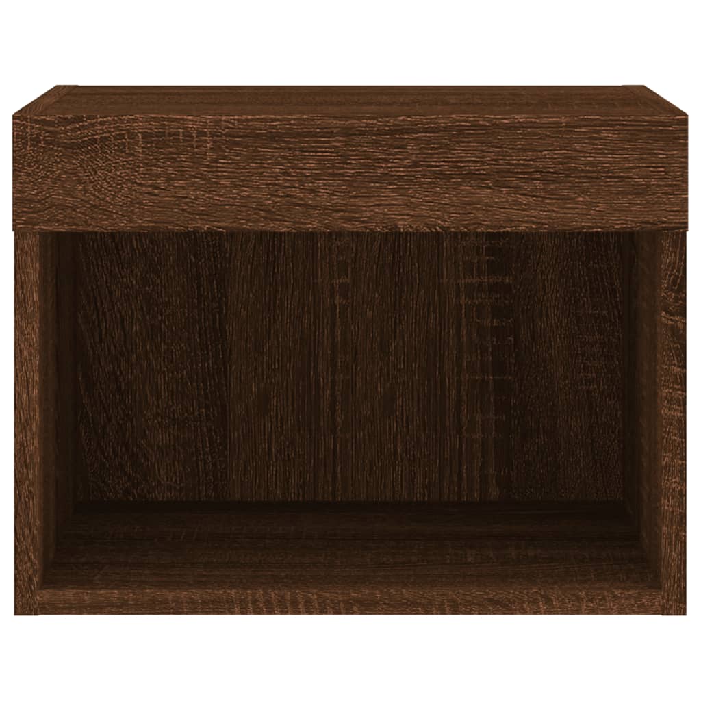 Tables de chevet murales avec lumières LED 2 pcs chêne marron - XIOS