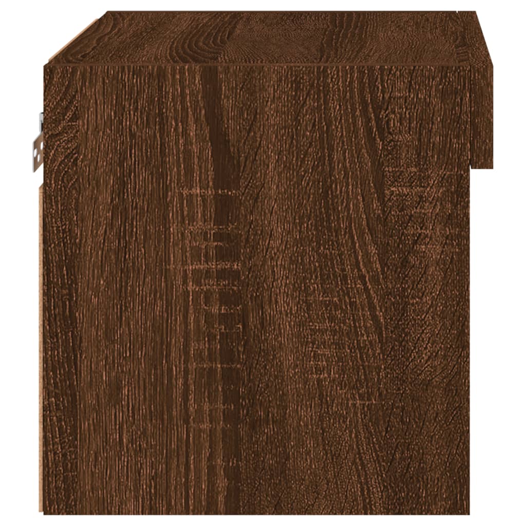 Tables de chevet murales avec lumières LED 2 pcs chêne marron - XIOS