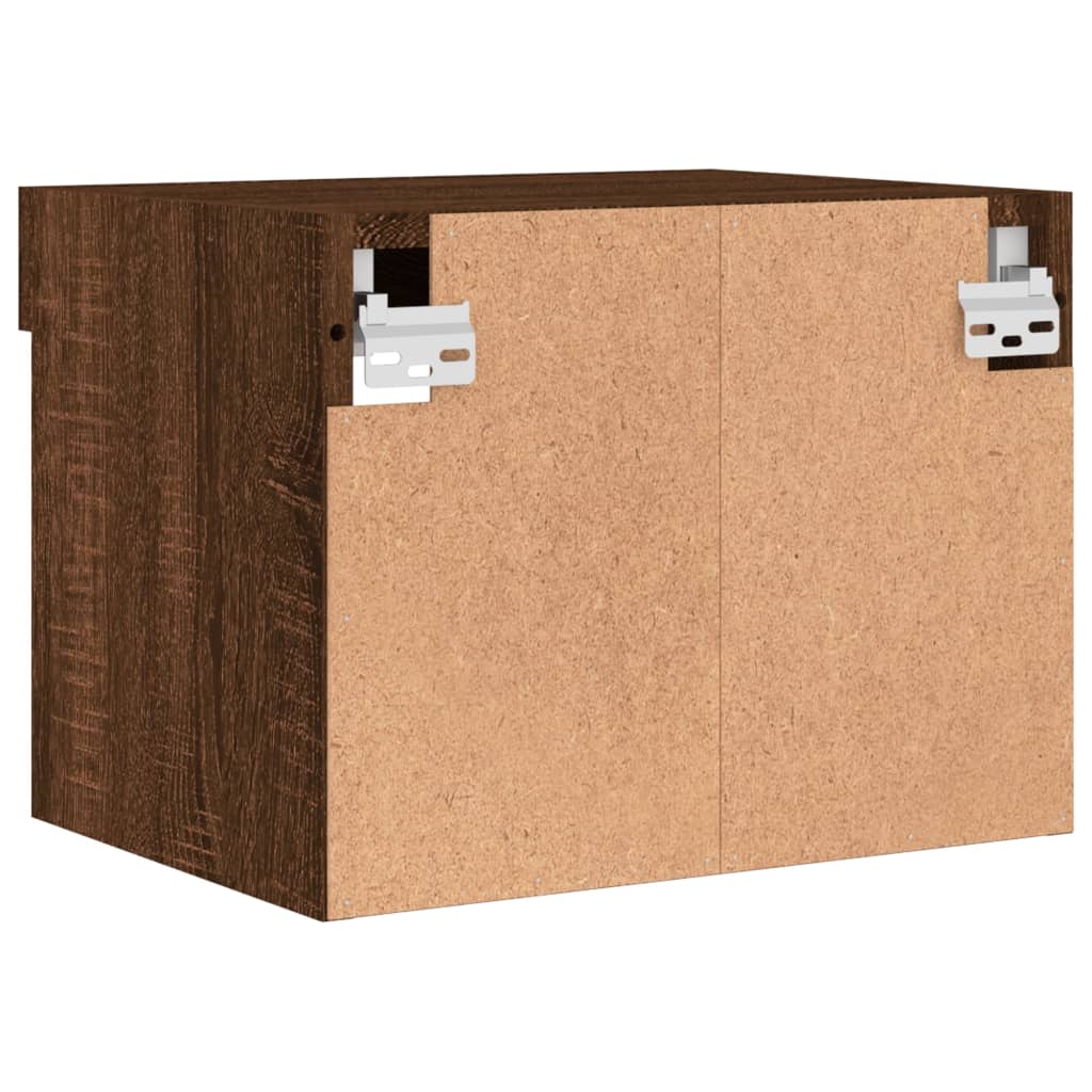 Tables de chevet murales avec lumières LED 2 pcs chêne marron - XIOS