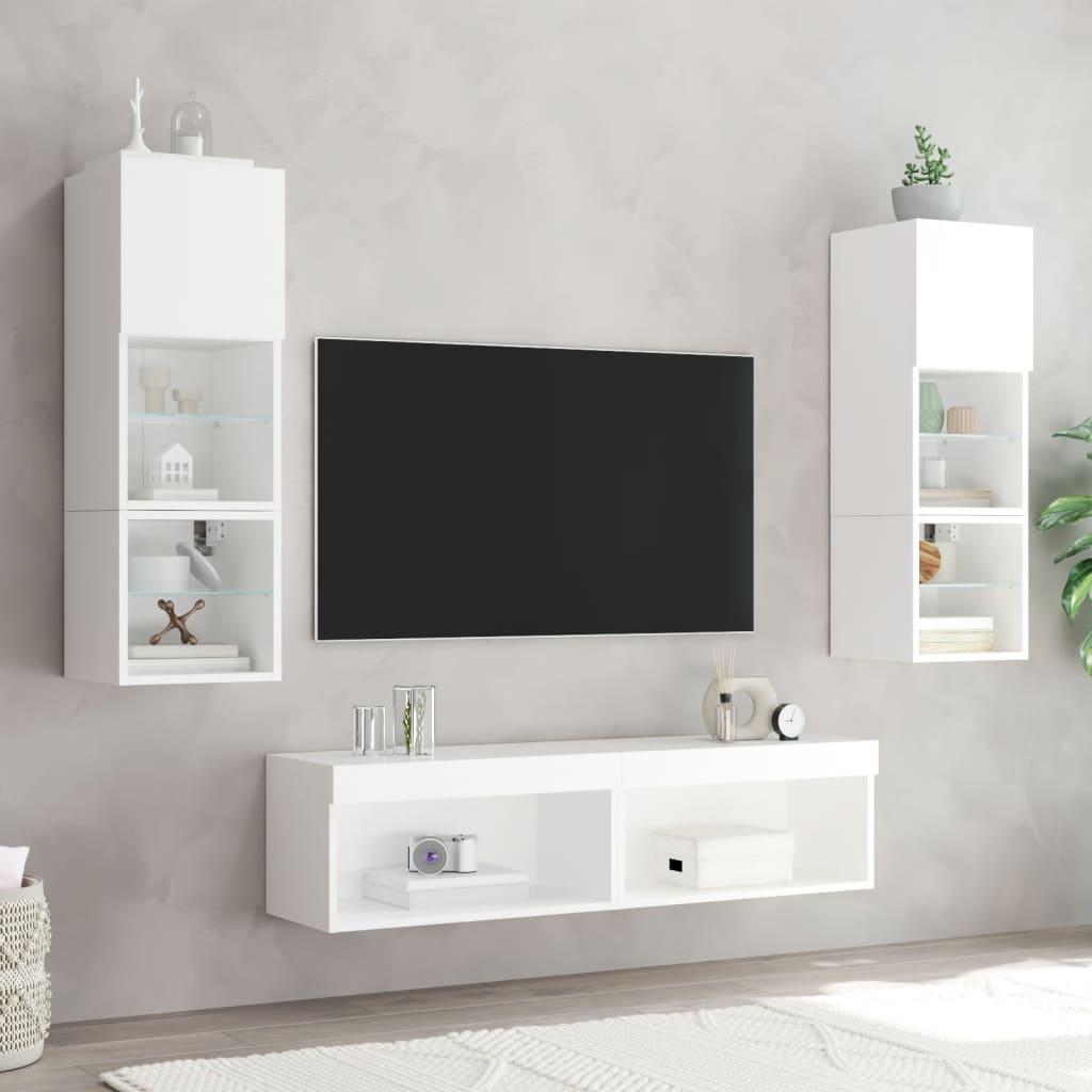 Meuble TV avec lumières LED blanc 60x30x30 cm - XIOS