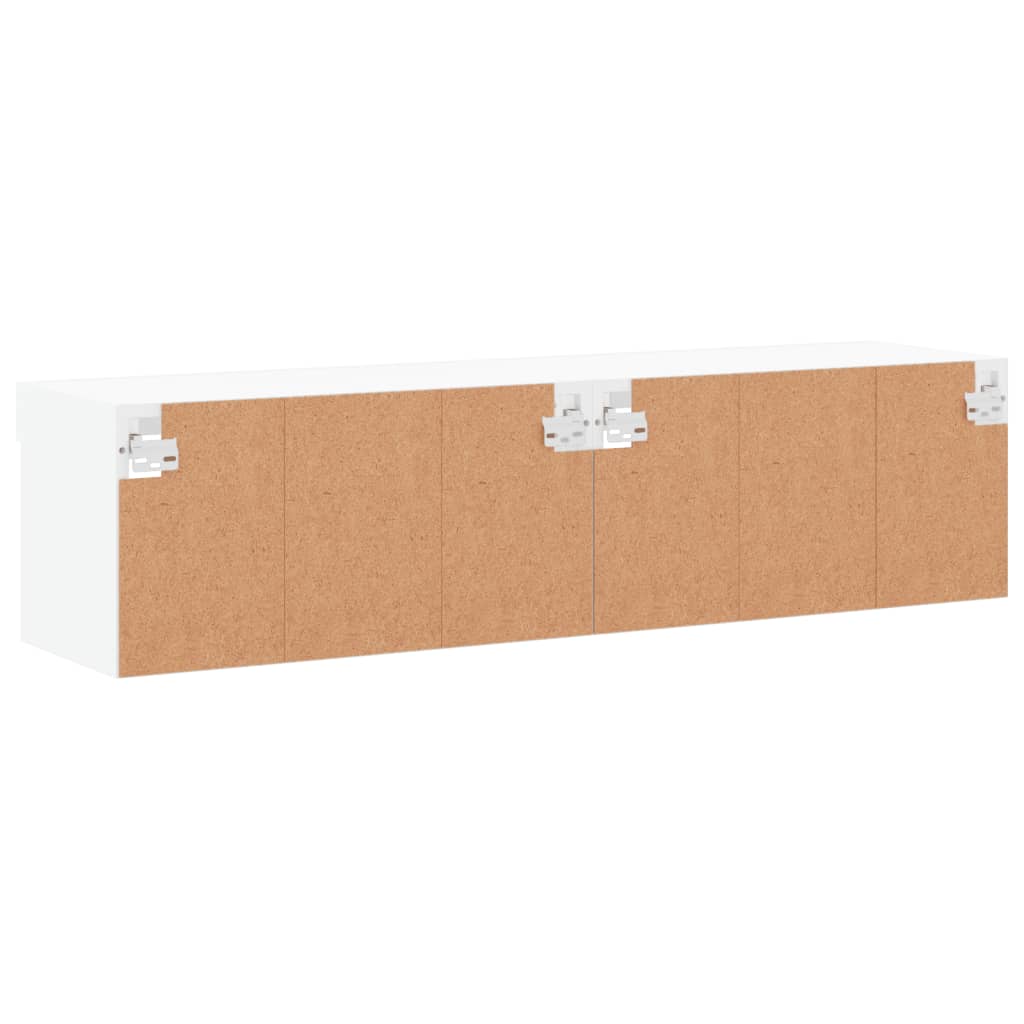 Meubles TV avec lumières LED 2 pcs blanc 60x30x30 cm - XIOS