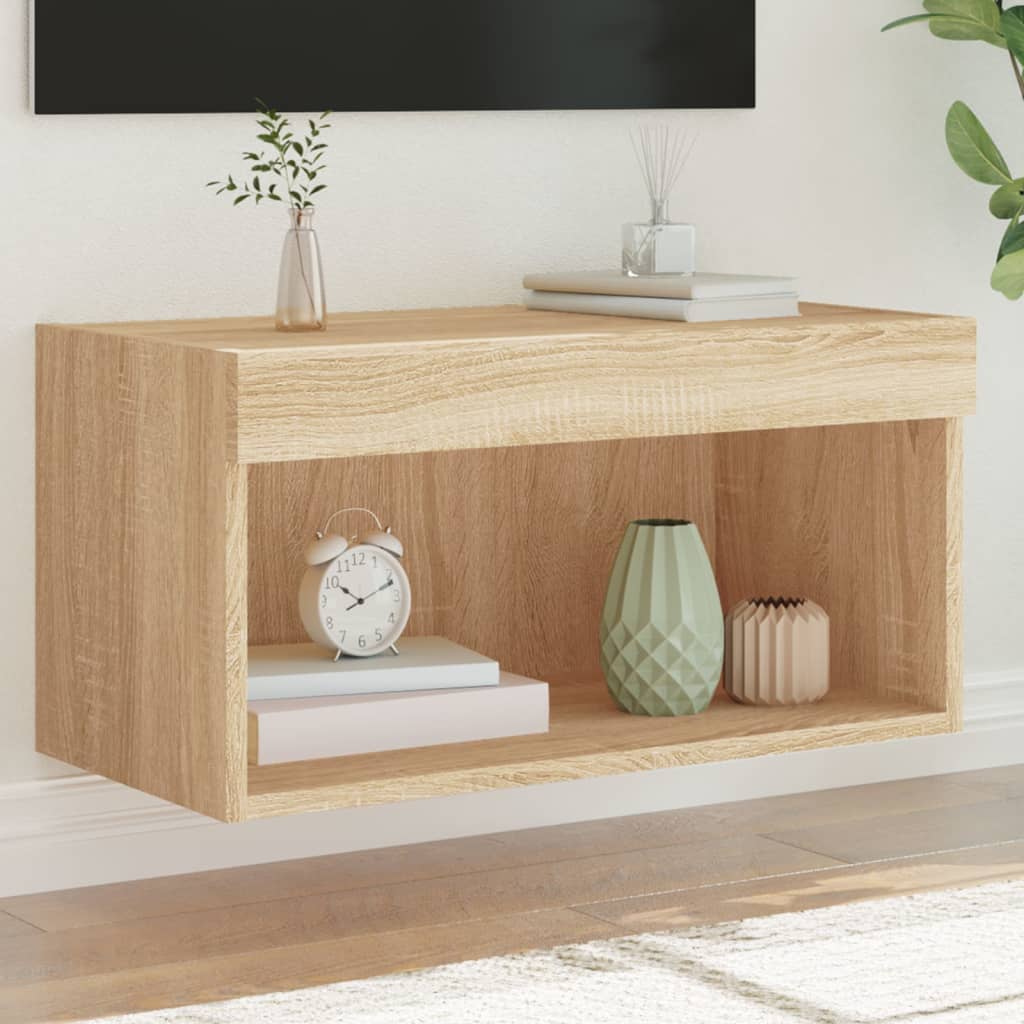 Meuble TV avec lumières LED chêne sonoma 60x30x30 cm - XIOS
