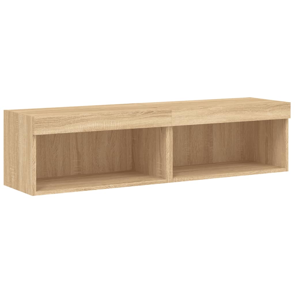 Meubles TV avec lumières LED 2 pcs chêne sonoma 60x30x30 cm - XIOS