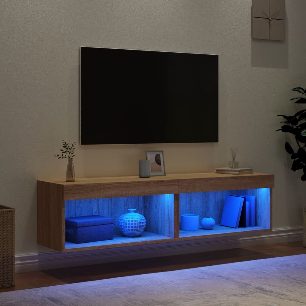 Meubles TV avec lumières LED 2 pcs chêne sonoma 60x30x30 cm - XIOS