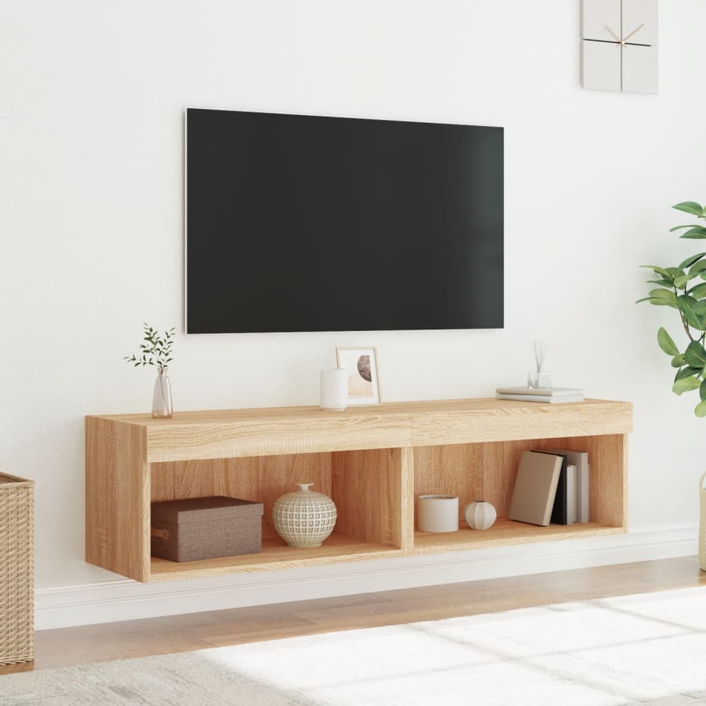 Meubles TV avec lumières LED 2 pcs chêne sonoma 60x30x30 cm - XIOS