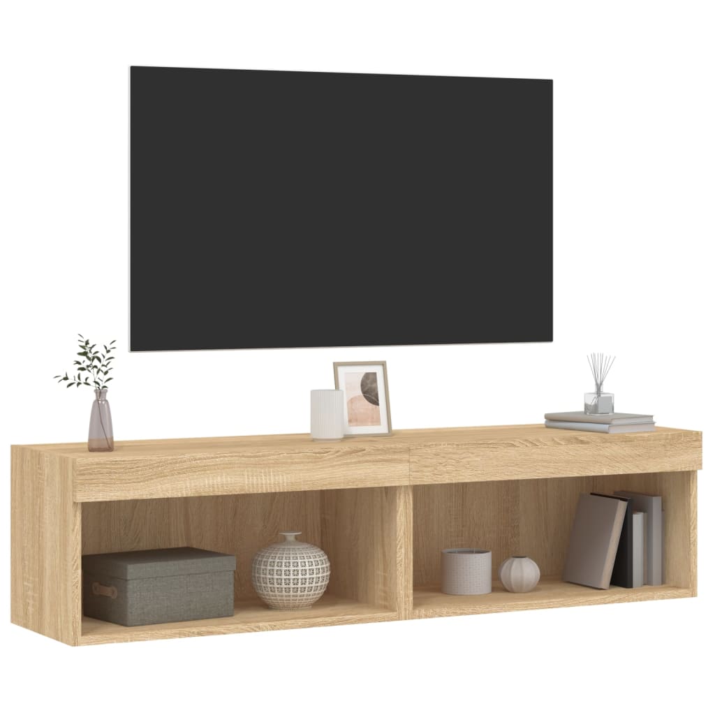 Meubles TV avec lumières LED 2 pcs chêne sonoma 60x30x30 cm - XIOS