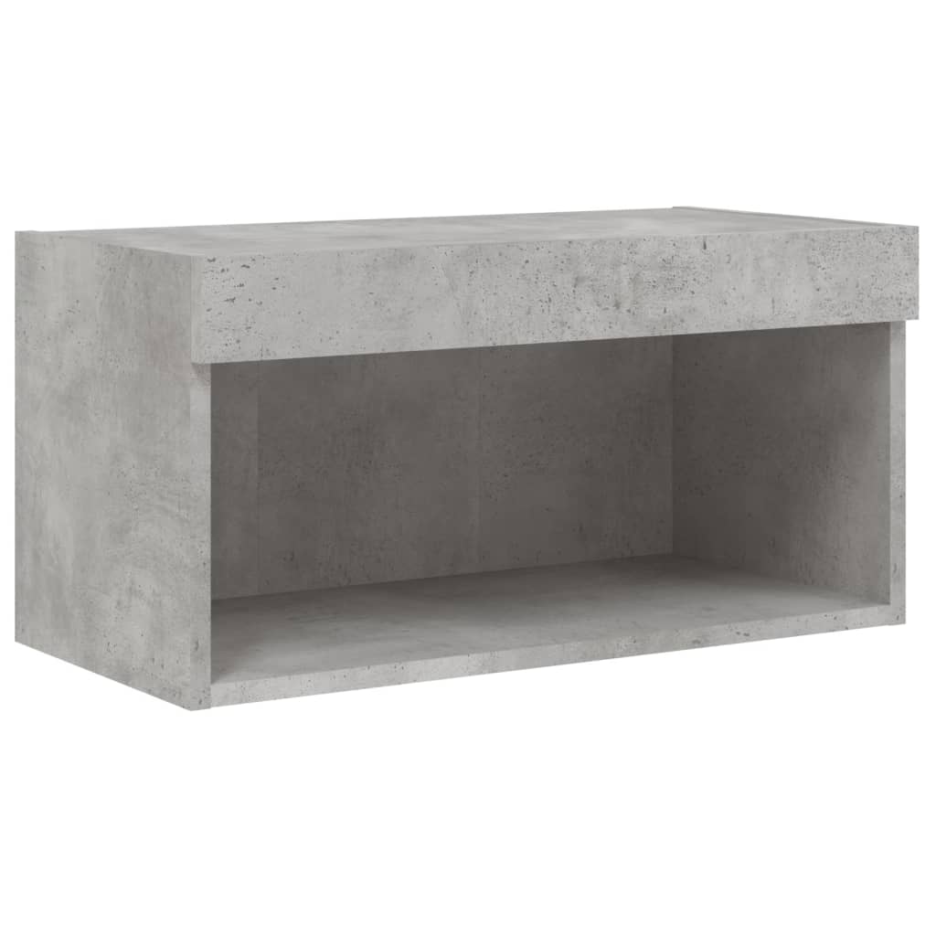 Meuble TV avec lumières LED gris béton 60x30x30 cm - XIOS