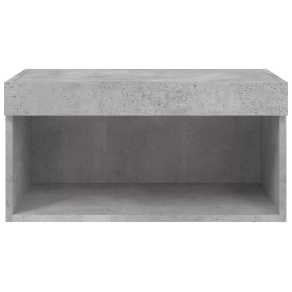 Meuble TV avec lumières LED gris béton 60x30x30 cm - XIOS