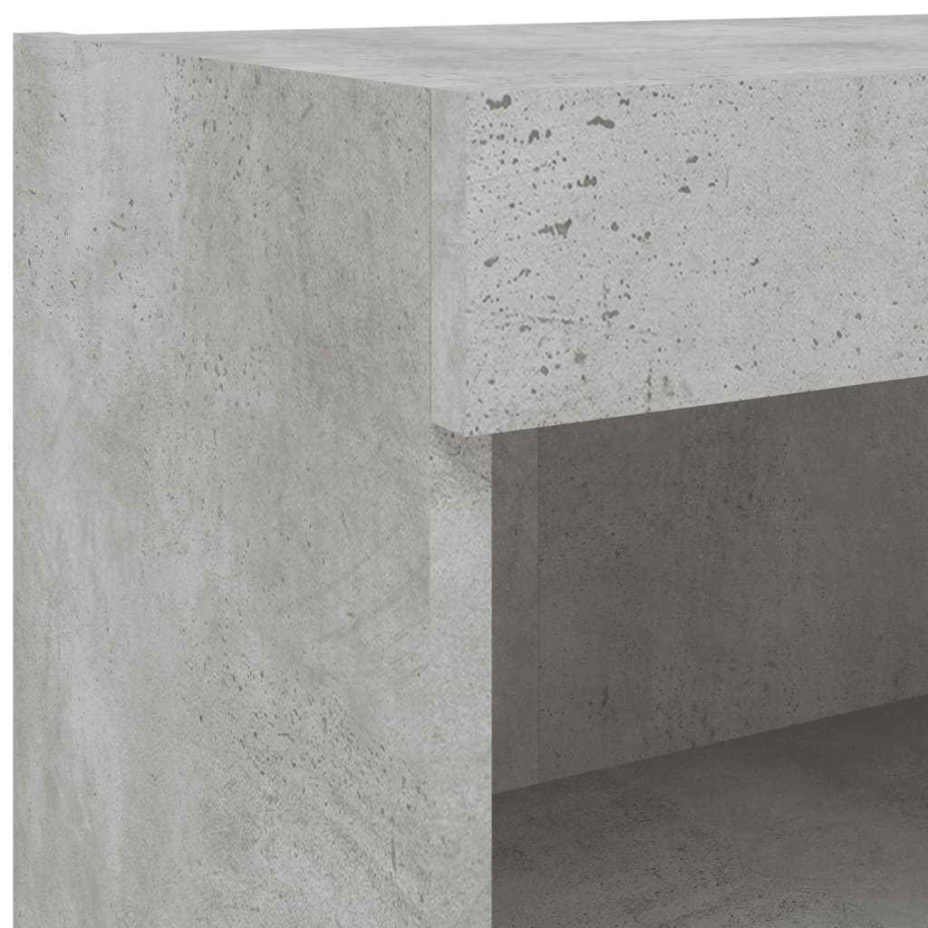 Meuble TV avec lumières LED gris béton 60x30x30 cm - XIOS