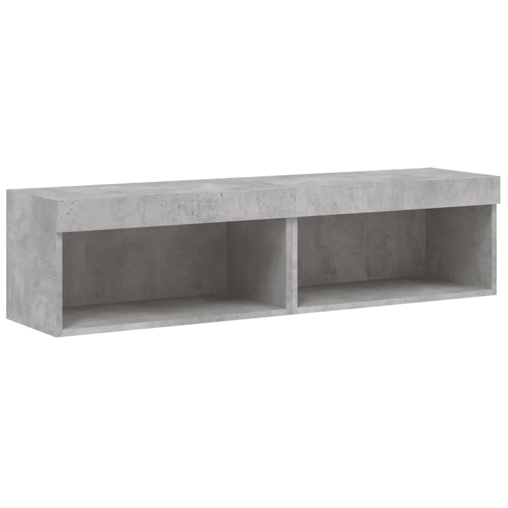 Meubles TV avec lumières LED 2 pcs gris béton 60x30x30 cm - XIOS